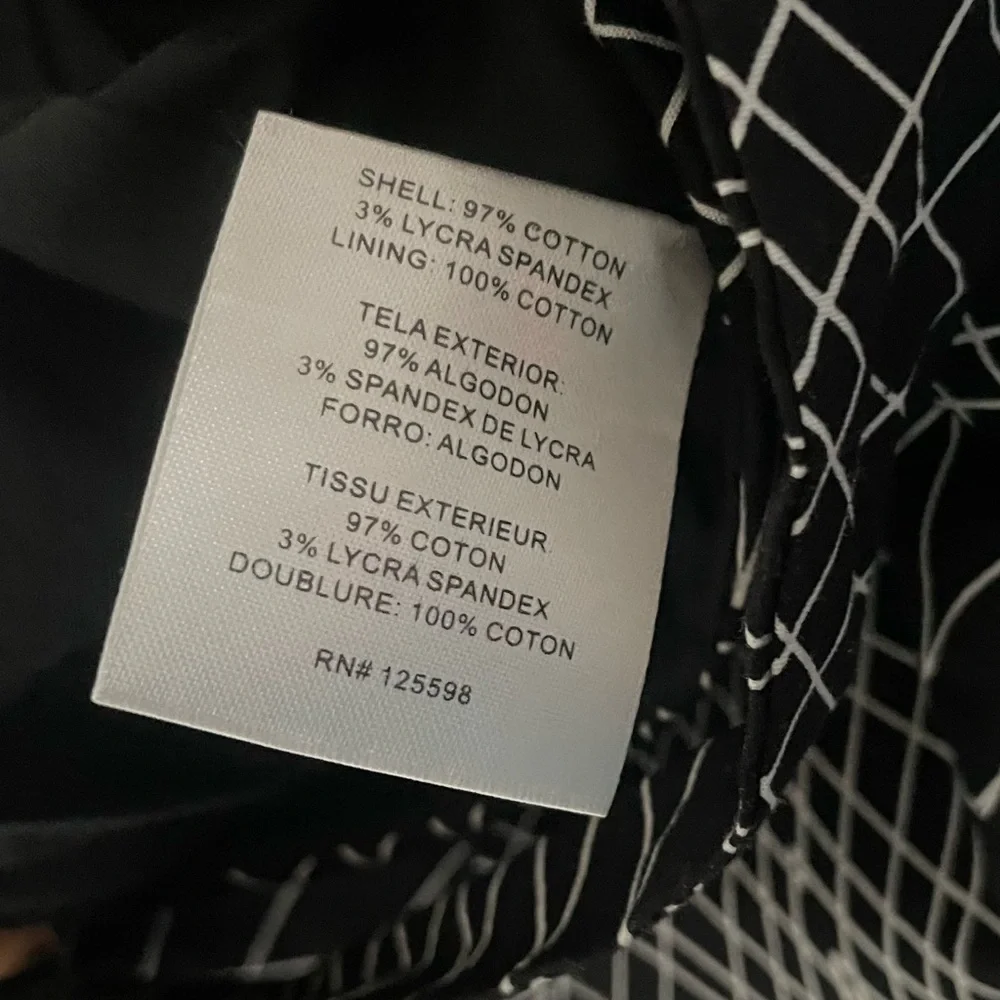 Ellen Tracy Black & White Cotton Full Skirt Sz 12